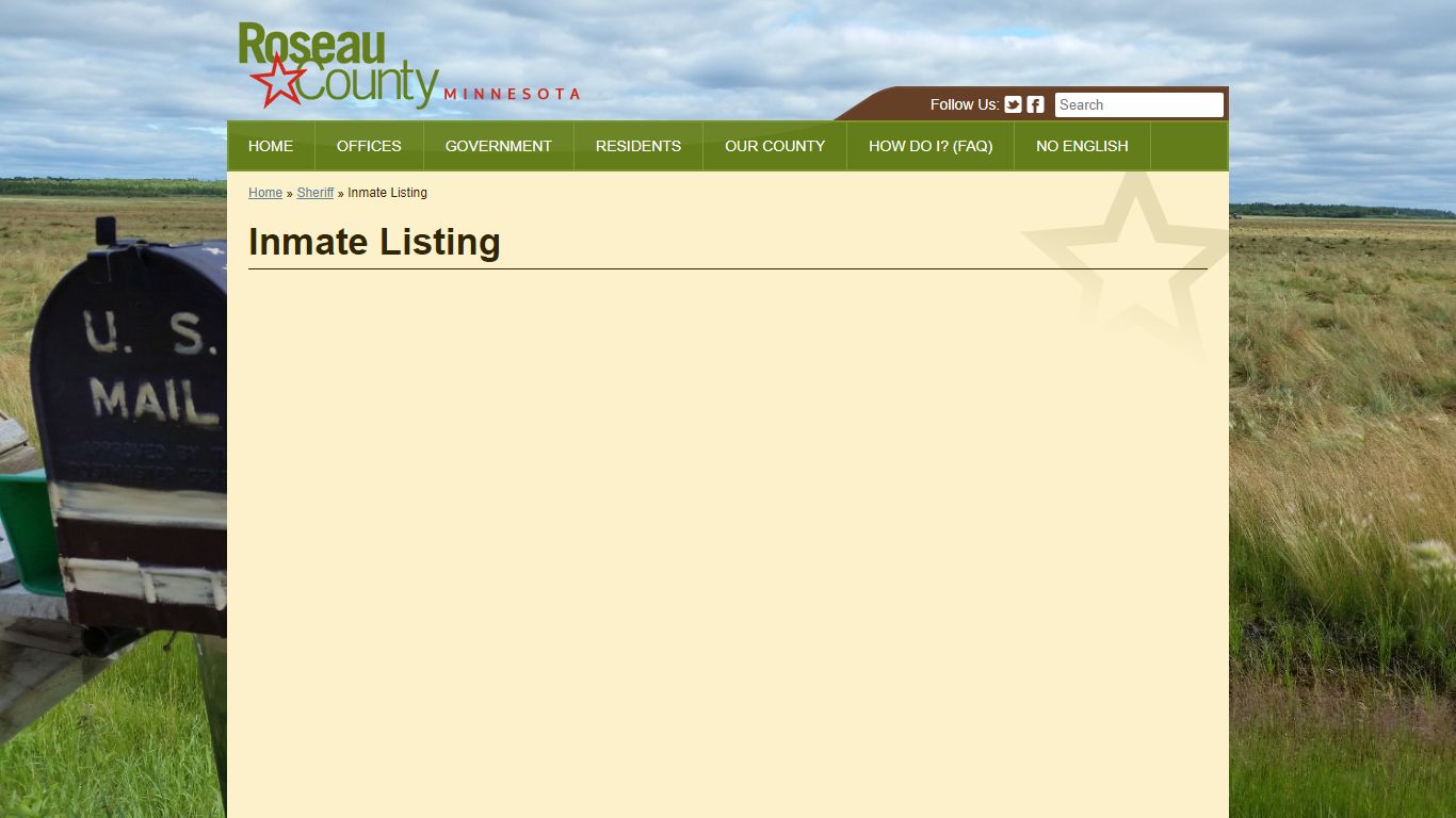 Inmate Listing - Roseau County, Minnesota