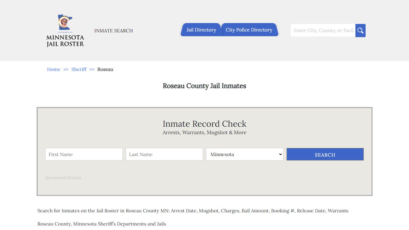 Roseau County Jail Inmates | Jail Roster Search
